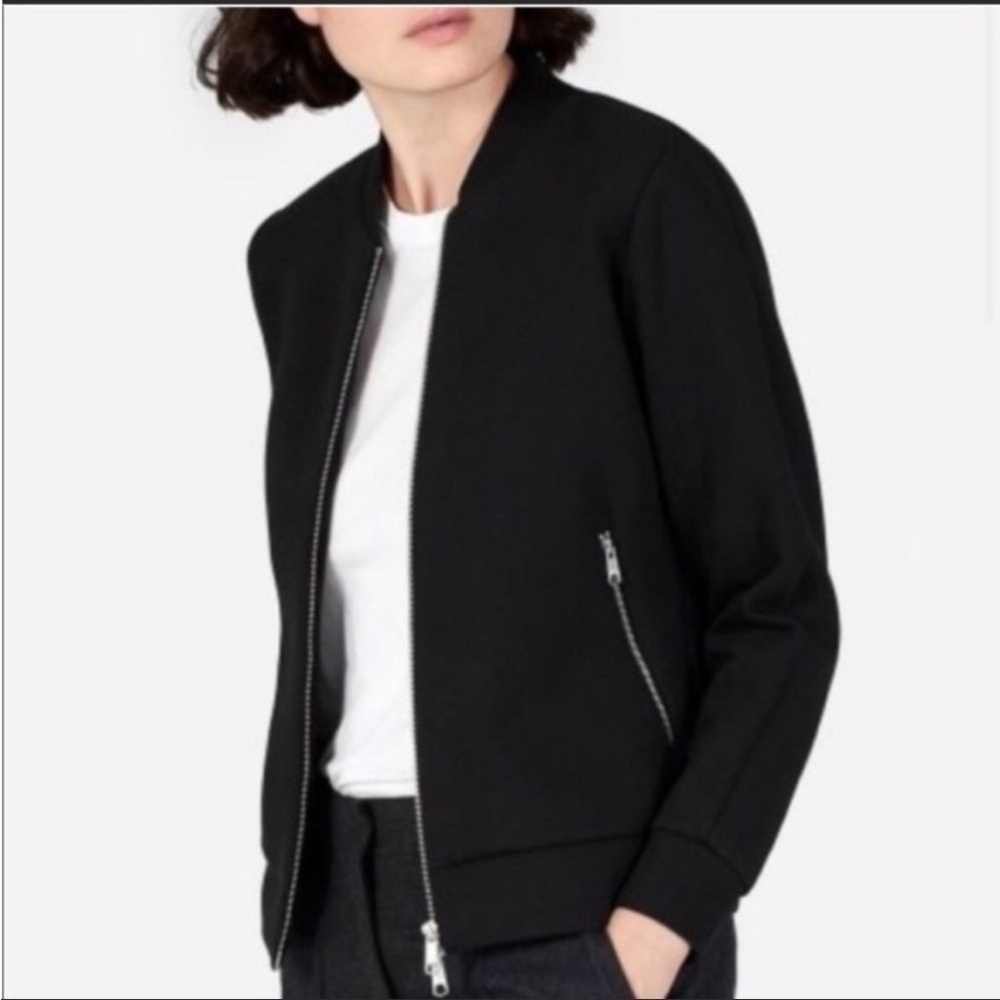 Everlane Jacket Bomber Scuba Street Fleece Black large
